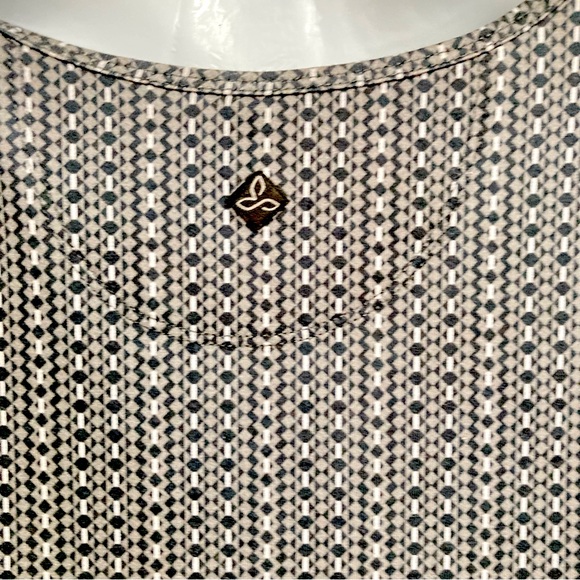 PRANA Amelie Sleeveless A-Line Dress Black Gray Charcoal Parade Pattern Medium - Picture 12 of 16